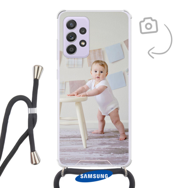 Etui de téléphone avec cordon pour Samsung Galaxy A52/A52 5G/A52s 5G